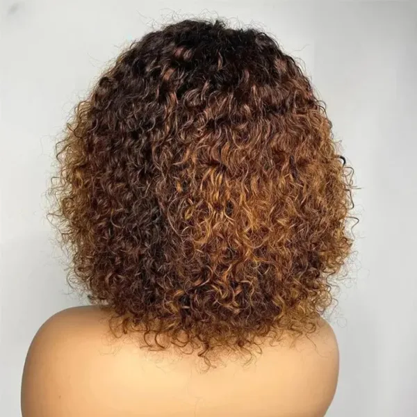 Perruque Afro marron avec frange élégante