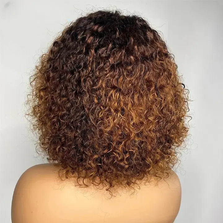 Perruque Afro marron avec frange élégante