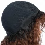 Look afro marron avec frange chic