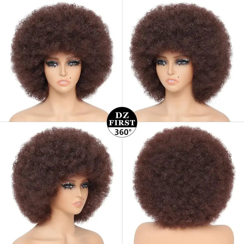Perruque Afro naturelle en fibre synthétique