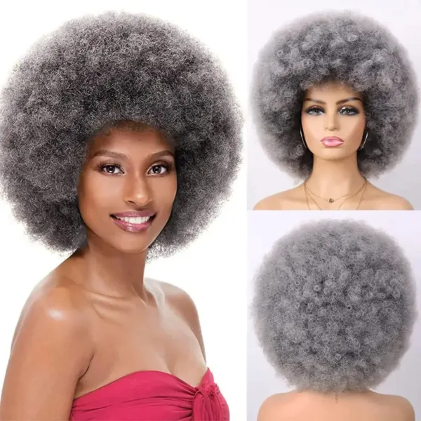 Perruque Afro bouclée en fibre synthétique