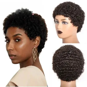 Perruque Afro style court, look moderne