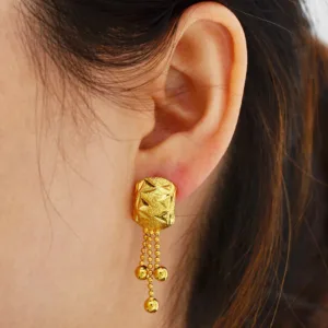 Boucle d’oreille africaine ronde, style minimaliste