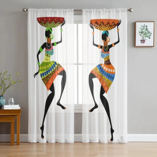 rideau-voilage-danseuse-africaine-1 Rideau voilage danseuse africaine décoratif