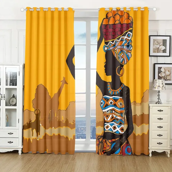 Variété de motifs sur rideaux en tissu africain