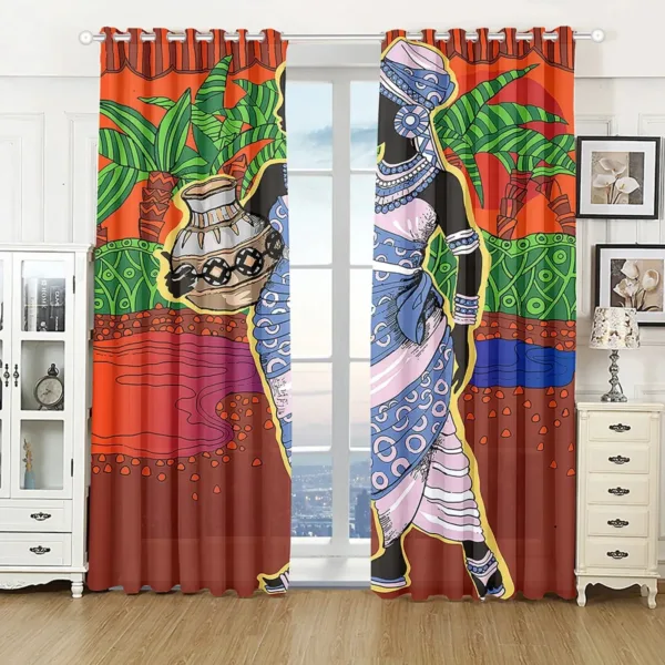 Rideaux décoratifs en style africain coloré