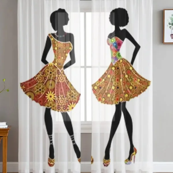 Textile léger africain, rideaux décoratifs élégants et transparents