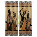 Rideaux occultants africains avec motif villageois
