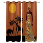 Rideaux en Pagne Africain pour décoration de salon