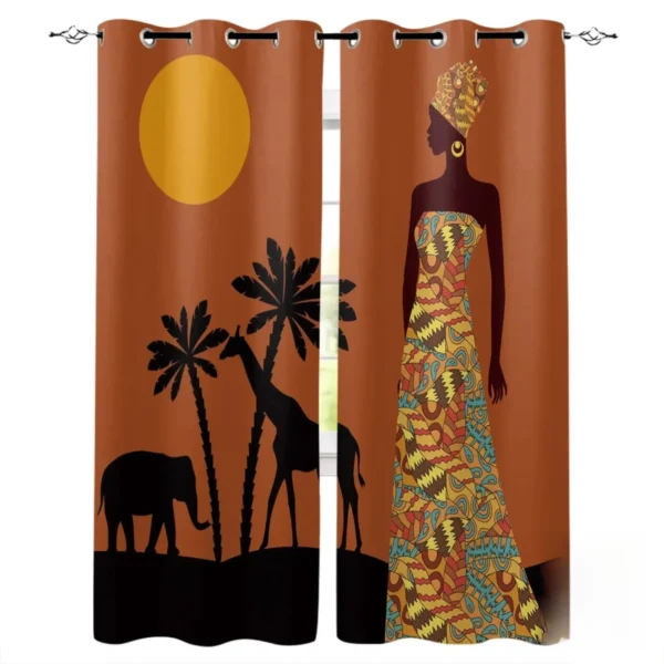 Rideaux en Pagne Africain pour décoration de salon