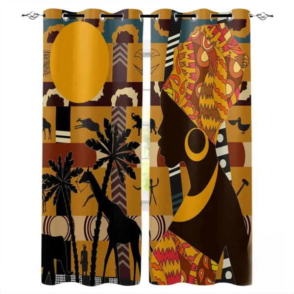 Rideaux de salon uniques en style africain