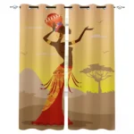 Pagne africain pour rideaux, ajout de charme au salon