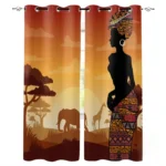 Rideaux en Pagne Africain pour décoration de salon - vue 2