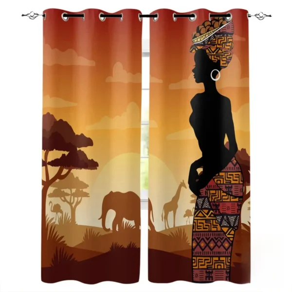 Rideaux en Pagne Africain pour décoration de salon - vue 2