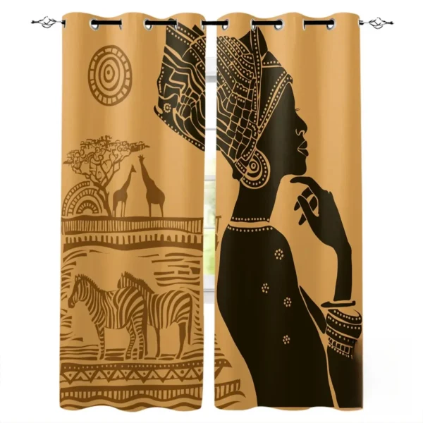 Rideaux en Pagne Africain pour décoration de salon - vue 3