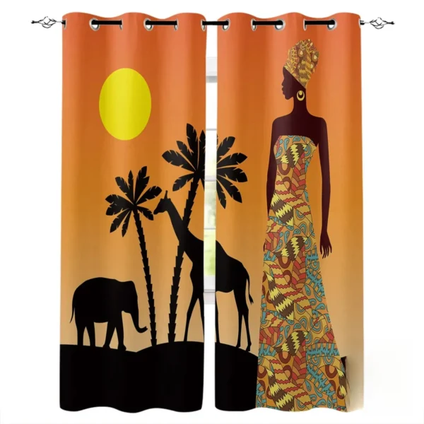 Design artistique de rideaux en Pagne pour salon