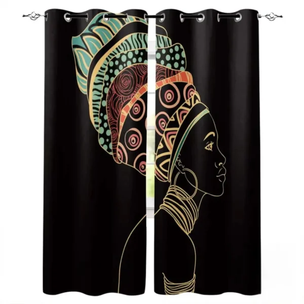 Rideaux décoratifs à motifs floraux africains