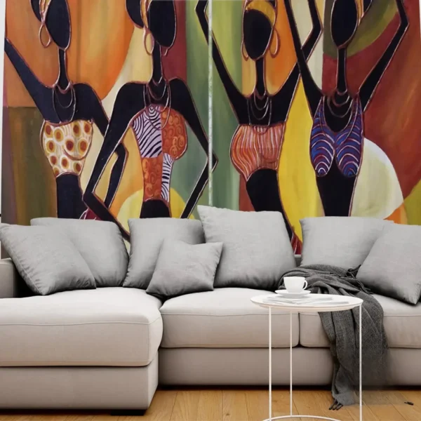 Rideaux en coton avec designs africains