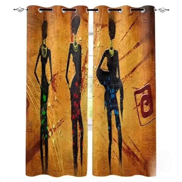 Rideaux style africain pour fenêtres modernes