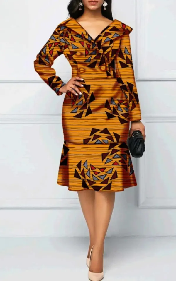 Robe aux motifs africains, idéale pour les occasions spéciales