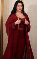 Robe Africain Longue Unie 2 Pièces Femme