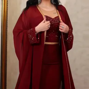 Robe Africain Longue Unie 2 Pièces Femme