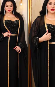 Robe longue unie, style africain pour toutes occasions