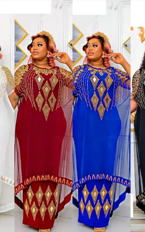 robe-africaine-2-pieces-a-manche-courte-1 Robe Africaine 2 Pièces Manche Courte