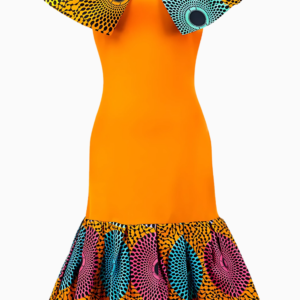 Robe Africaine à Col Volant pour femme