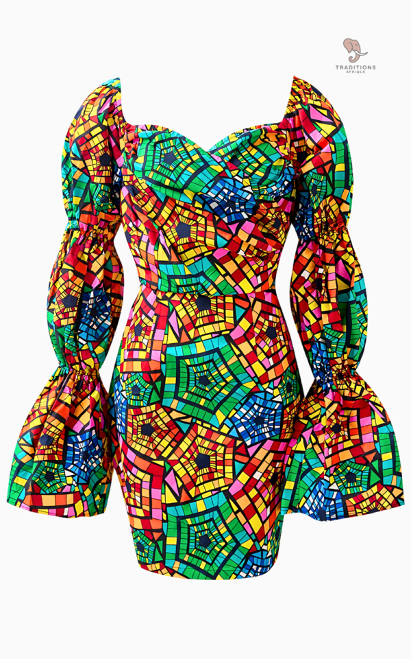 robe-africaine-a-manches-longues-bouffantes-1 Robe Africaine à Manches Longues