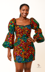 Robe Bouffante Femme en Style Africain