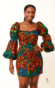 Robe Bouffante Femme en Style Africain
