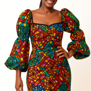 Robe Bouffante Femme en Style Africain