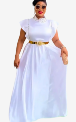 Robe africaine élégante à ceinture ajustée