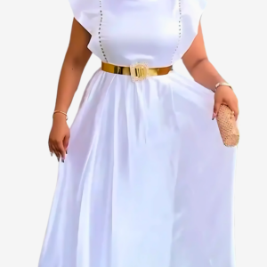 Robe africaine élégante à ceinture ajustée
