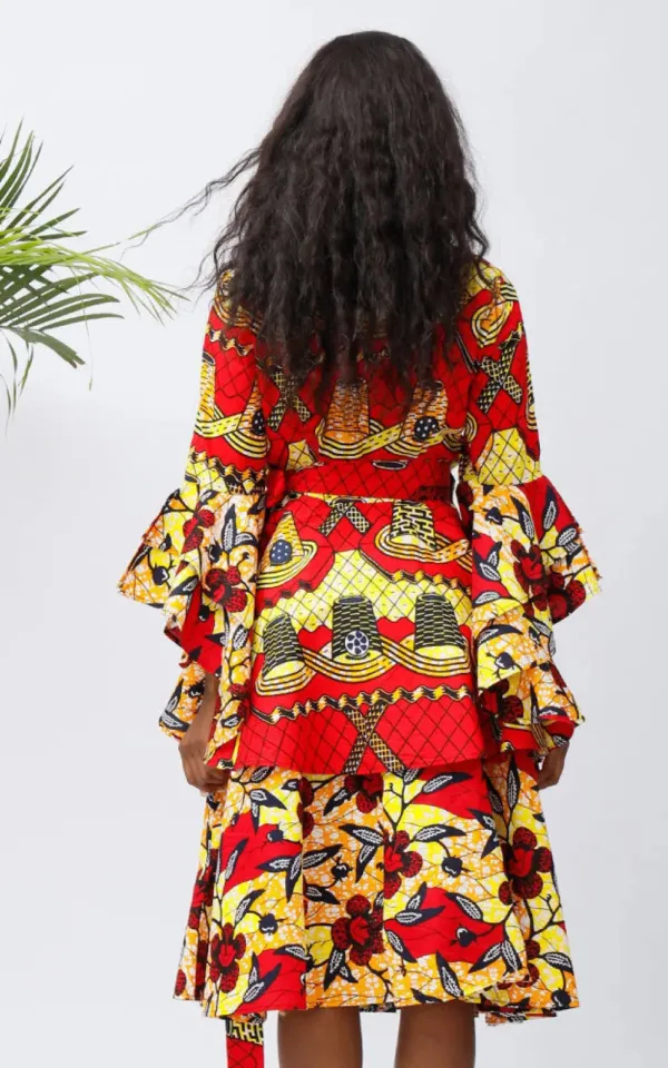 Robe longue batik avec imprimé unique