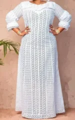 Robe Africaine Blanche élégante pour femme