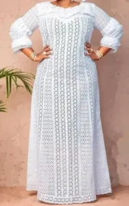 Robe Africaine Blanche élégante pour femme