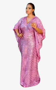 Boubou rose féminin, style africain moderne