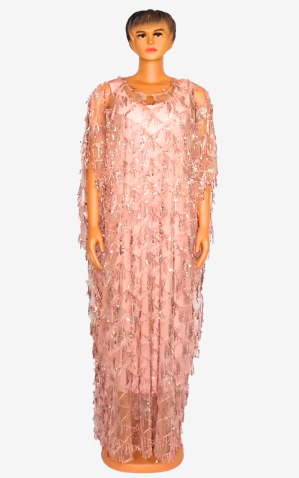 Robe longue en champagne, design africain