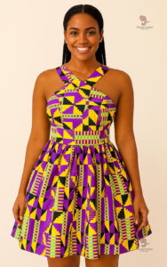 Robe midi élégante inspirée de l'Afrique