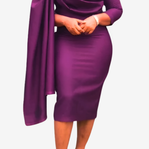 Robe Africaine Chic Midi Unie pour femme