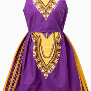 Robe Africaine Chic Violette pour femme