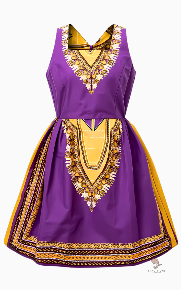 robe-africaine-chic-violette-1 Robe Africaine Chic Violette pour femme