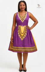 Robe Violette élégante, style africain féminin