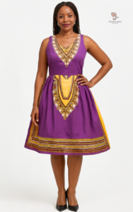 Robe Violette élégante, style africain féminin