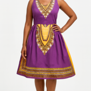 Robe Violette élégante, style africain féminin