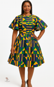 Robe africaine style moderne avec motifs colorés