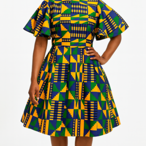 Robe africaine style moderne avec motifs colorés