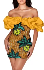 Robe Africaine Courte avec Design Unique